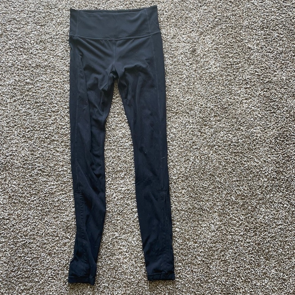 Athleta Black High Waist Open Heel Barre Leggings